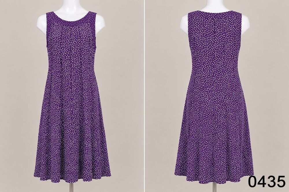 Perceptions New York Purple & White Polka Dot Panel Maxi Dress- 0435NV